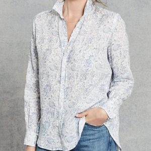 Frank & Eileen Blue Floral Linen Button Down